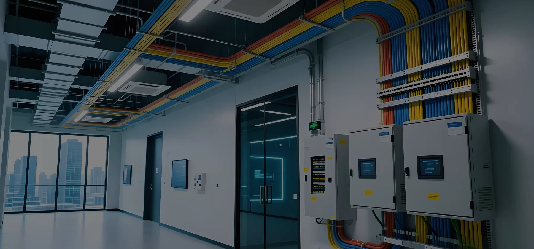 Edifícios inteligentes e construção de automação de cabeamento